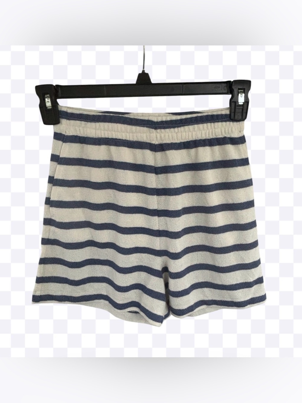 H&M blue and white striped jersey shorts, w/ pockets NWT